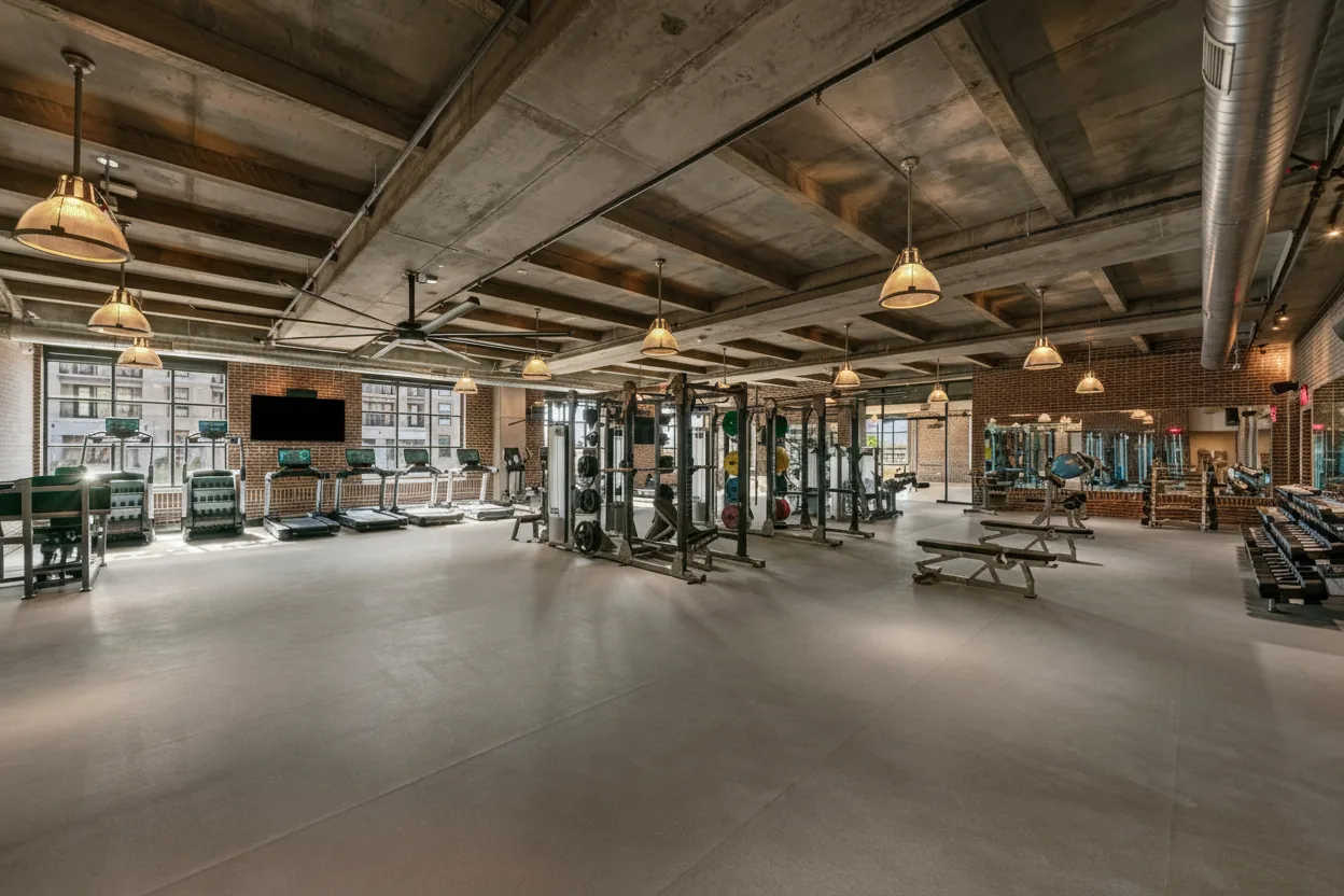 Fitness facility with strength and cardio equipment at HAVN